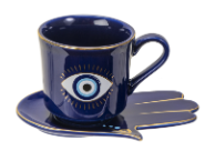 Evil Eye Cup And Saucer