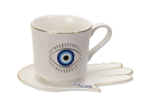 Evil Eye Cup And Saucer