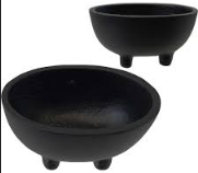 CAST IRON-INCENSE HOLDER  - OVAL CAULDRON