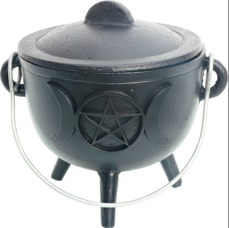 CAULDRON-CAST IRON-TRIPLE MOONS/ Raven4.25″X5″H
